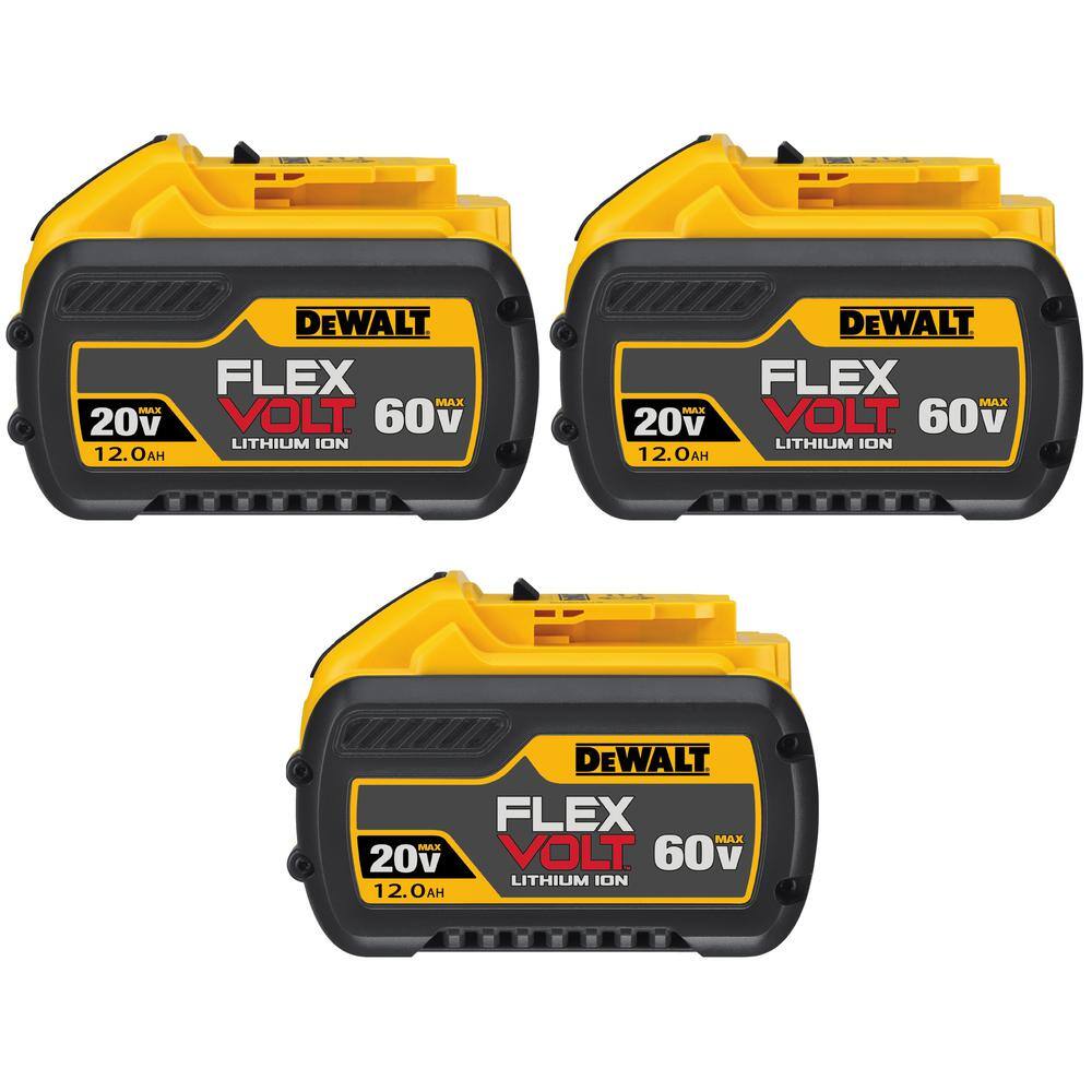 DW FLEXVOLT 20V60V MAX Lithium-Ion 12.0Ah Battery (3-Pack) DCB612-3