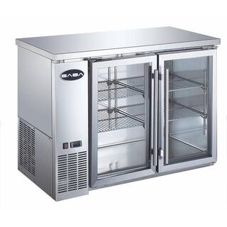 SABA 48 in. W 11.8 cu. ft. Commercial Under Back Bar Cooler Refrigerator with Glass Doors in Stainless Steel SBB-24-48GSS