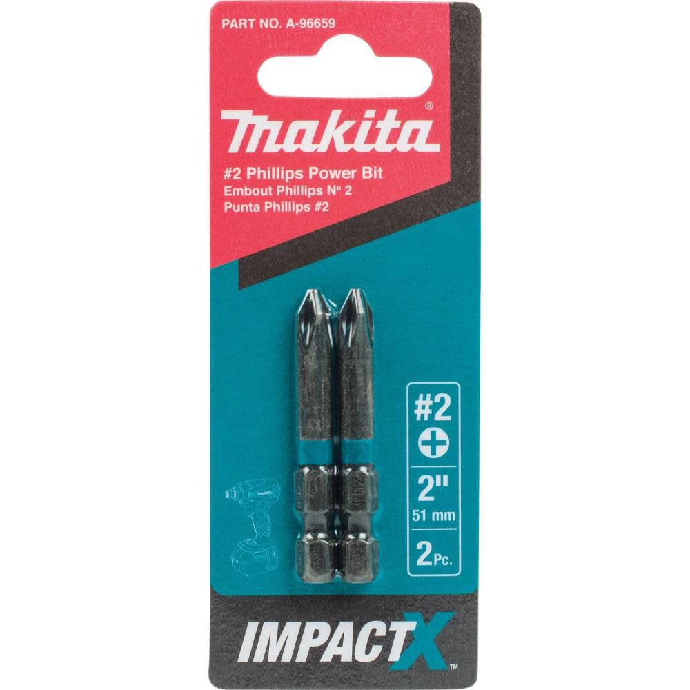 Makita Impact X #2 Phillips 2 Power Bit 2/pk A-96659 from Makita