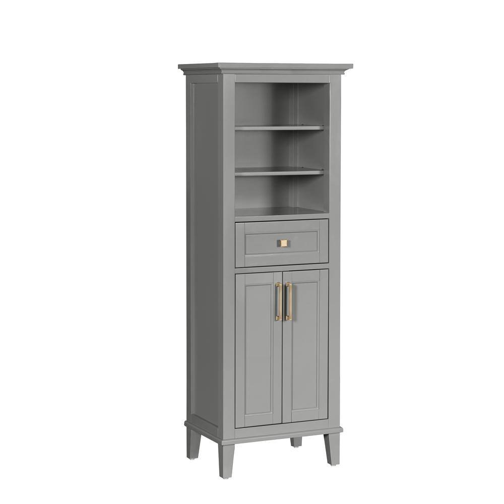 Home Decorators Collection Grayson 23 in. W x 16 in. D x 60 in. H Linen Cabinet in Storm Gray 20305-LT23-ST