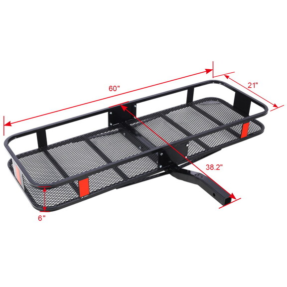 Hitch Mount Cargo Carrier Basket 60 X 21 X 6 + ...