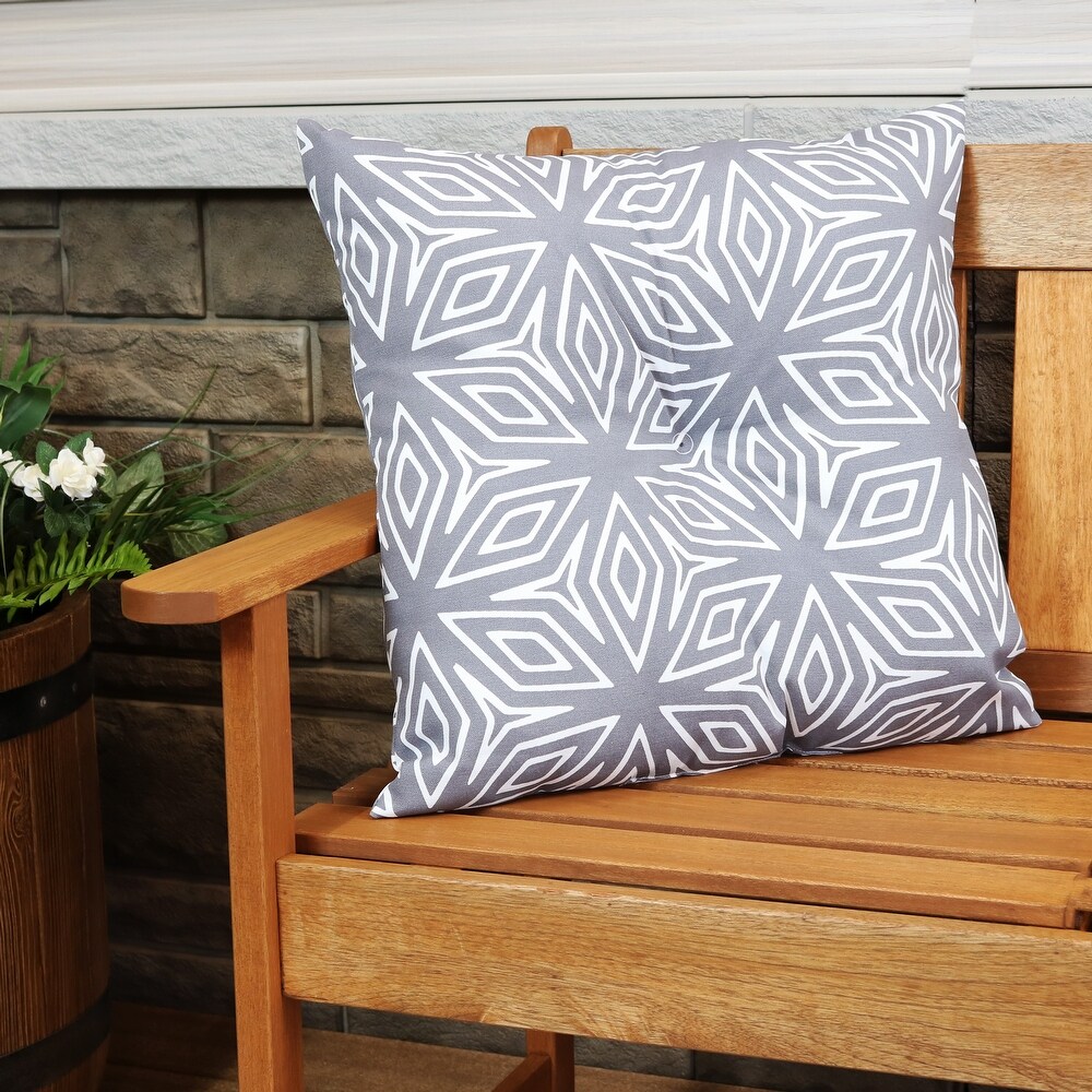 Sunnydaze 2 Outdoor Tufted Back Cushions   19 x 19 Inch