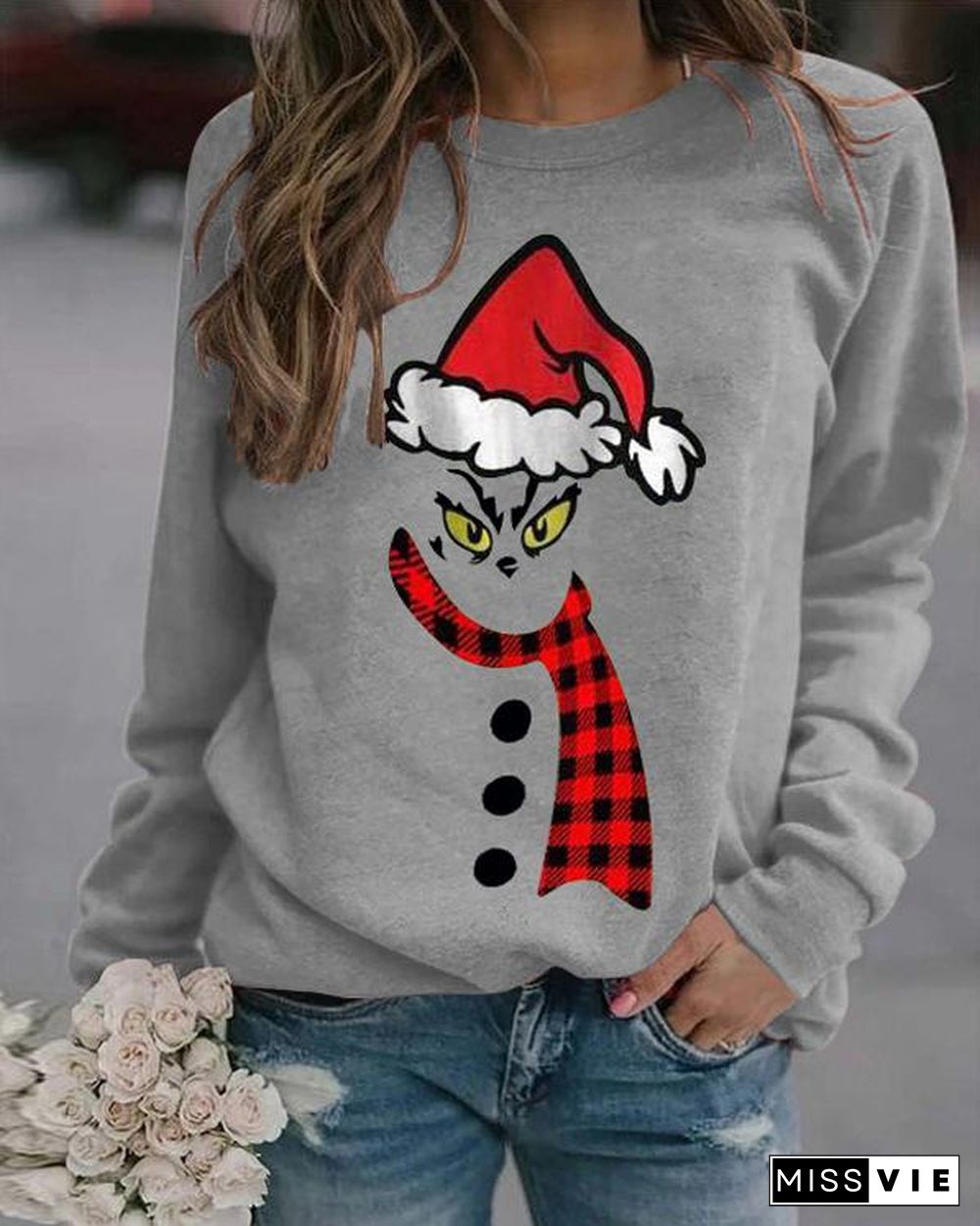 Christmas Print Long Sleeves Casual Daily Sweatshirts