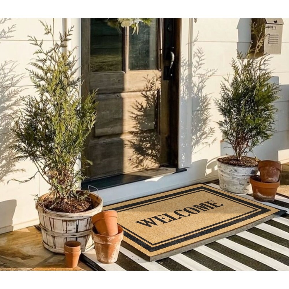 A1HC Natural Coir   Rubber Door Mat  30x48  Thick Durable Doormats for Outdoor Entrance