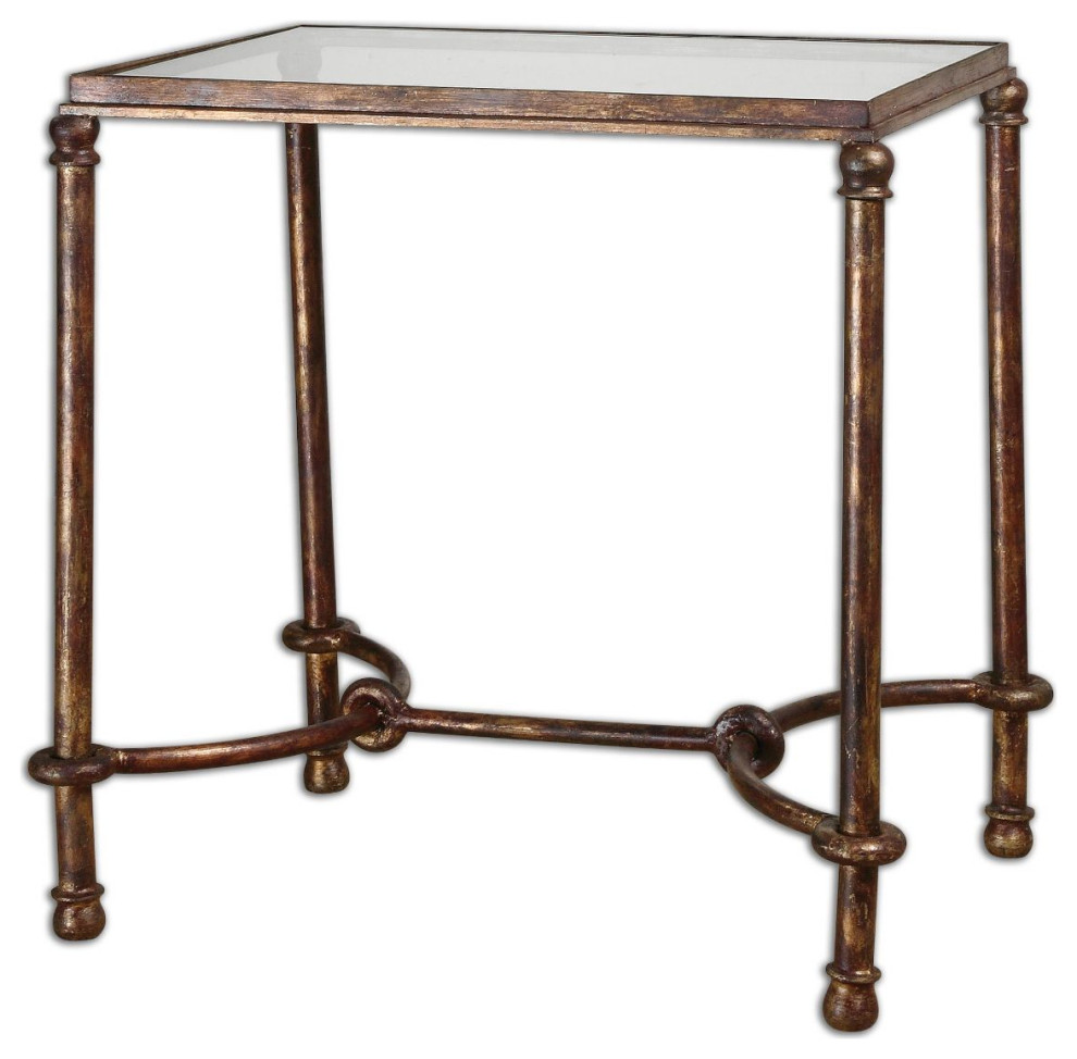 Uttermost Warring Iron End Table   Traditional   Side Tables And End Tables   by Hudson Home Decor  Houzz