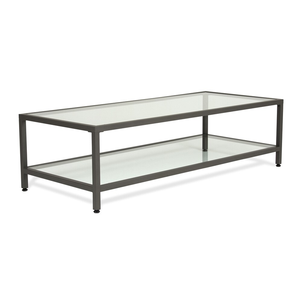 Carbon Loft Heimlich Metal/Glass Rectangle Coffee Table