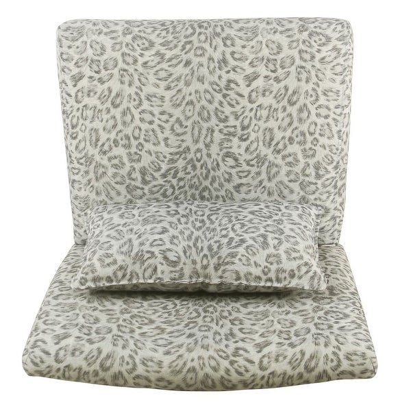 Porch and Den Alvord Grey Cheetah Accent Chair with pillow