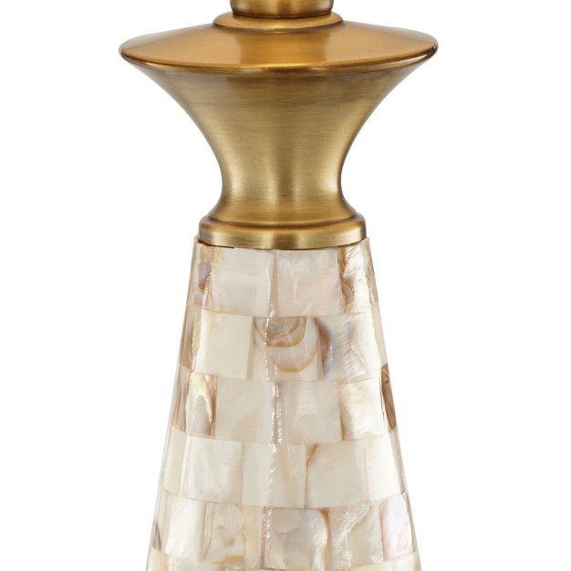 Tall Mother Of Pearl Mosaic Tapered Drum Shade For Bedroom Living Room Bedside Nightstand Office Kids