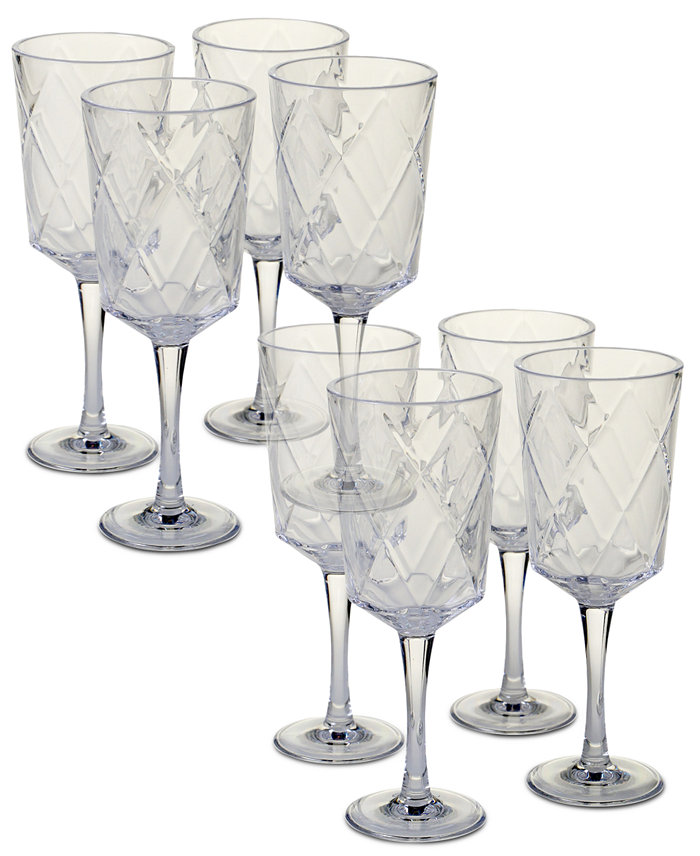 Certified International Clear Diamond Acrylic 8-Pc. All-Purpose Goblet Set