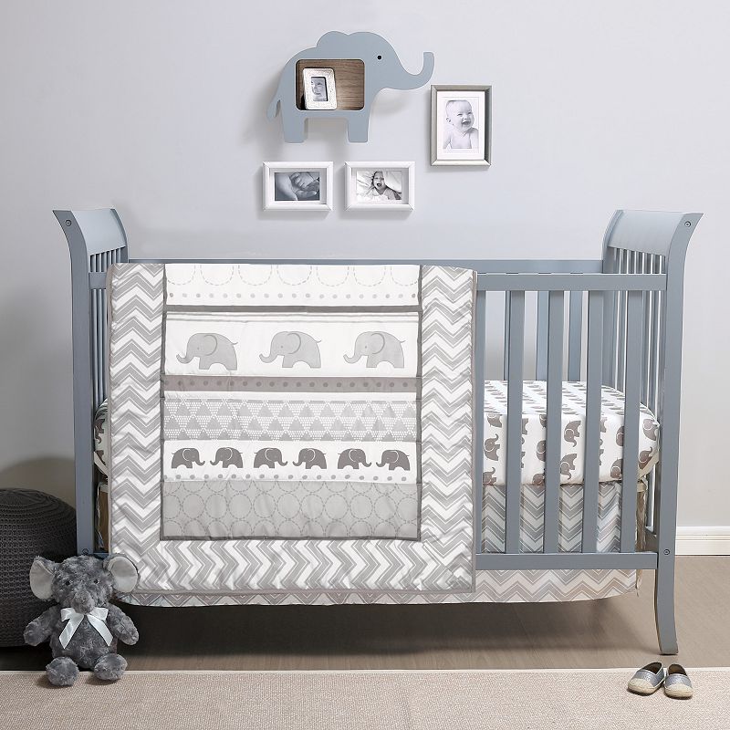 PS by Peanutshell Elephant Walk 3 Piece Crib Bedding Set