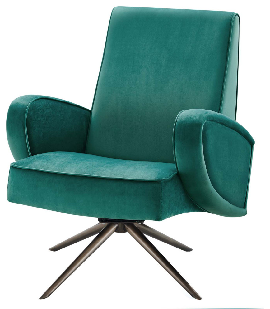 Armchair Swivel Accent Chair  Velvet  Modern  Lounge Hospitality   Midcentury   Armchairs And Accent Chairs   by House Bound  Houzz