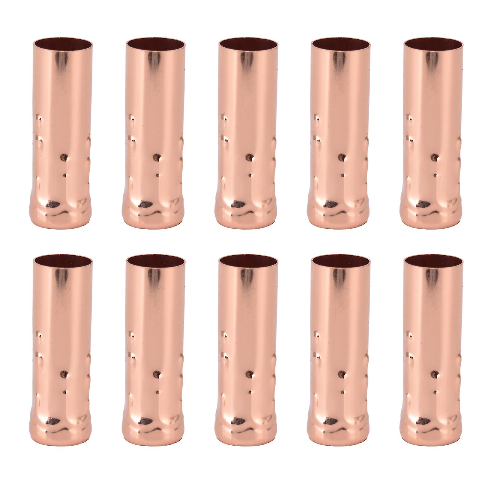 10Pcs E14 Metal Tube for Candle Lamp Holder Lamp Base Lighting Accessories 25x80mm Rose Gold