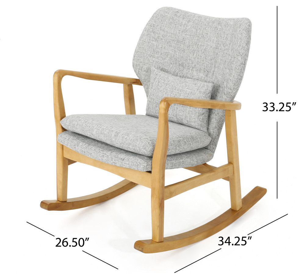 GDF Studio Balen Mid Century Modern Fabric Rocking Chair   Midcentury   Rocking Chairs   by GDFStudio  Houzz