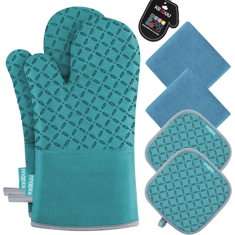 Kitchen Oven Mitts and Pot Holders 6pcs Set