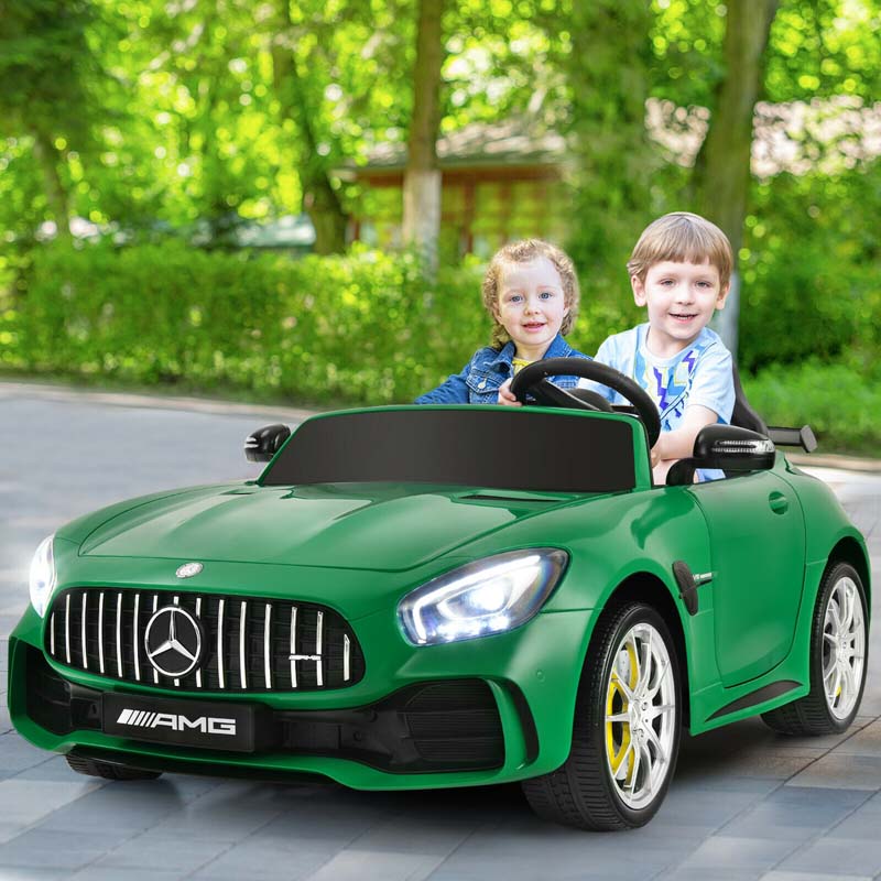 Licensed Mercedes Benz AMG GTR 2-Seater Ride-on Car 12V Battery Powered Vehicle Kids Riding Toy Car with Remote