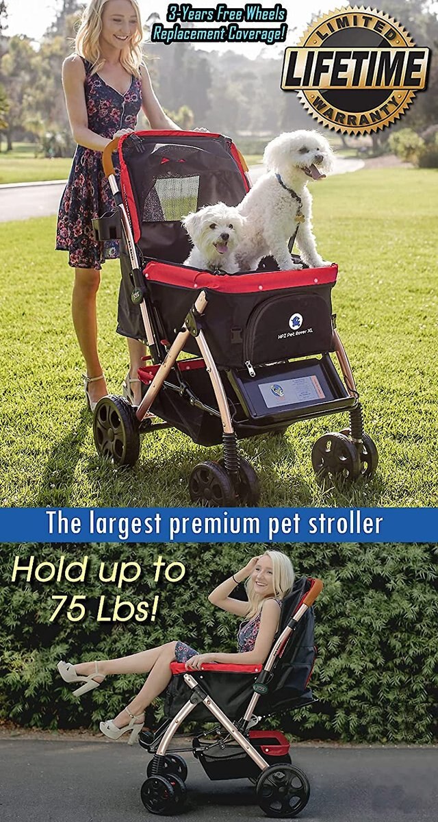 HPZ Rover G2 Premium Expandable No-Zip Dog and Cat Stroller