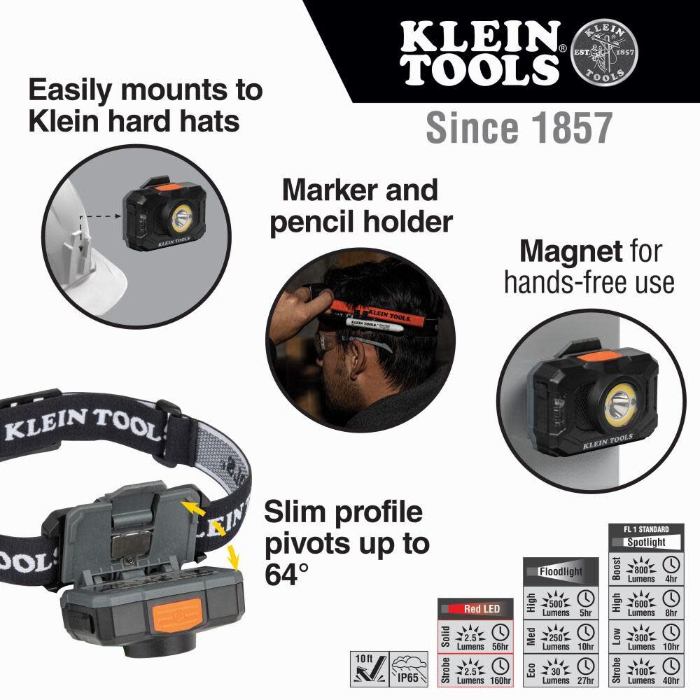 Klein Tools 2 Color LED Headlamp Rechargeable 56414 from Klein Tools