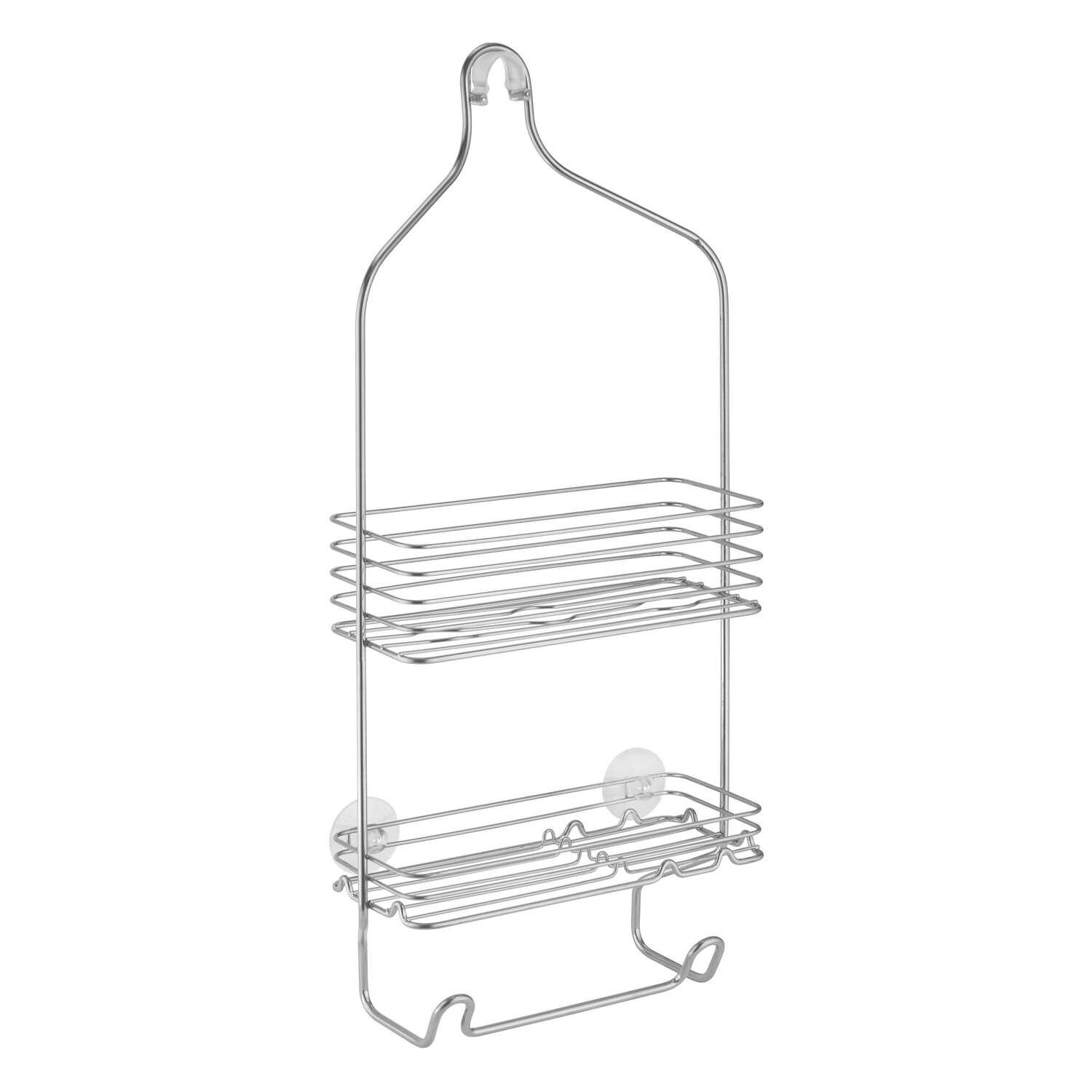 iDesign Classico 21 in. H X 3.75 in. W X 9.5 in. L Silver Shower Caddy