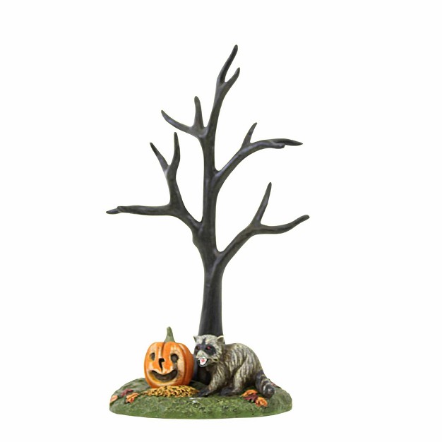 Department 56 Villages The Rabid Pumpkin Bandit One Accessory 7 25 Inches Halloween Raccoon Bare Branch Tree 6012296 Polyresin