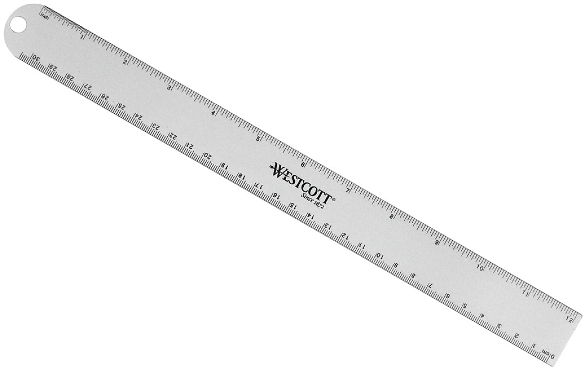 Westcott Aluminum Ruler 12 In. Assorted