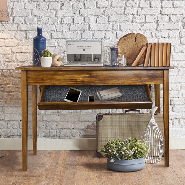 Kennedy Console Table With Concealed Drawer Brown Flora Home