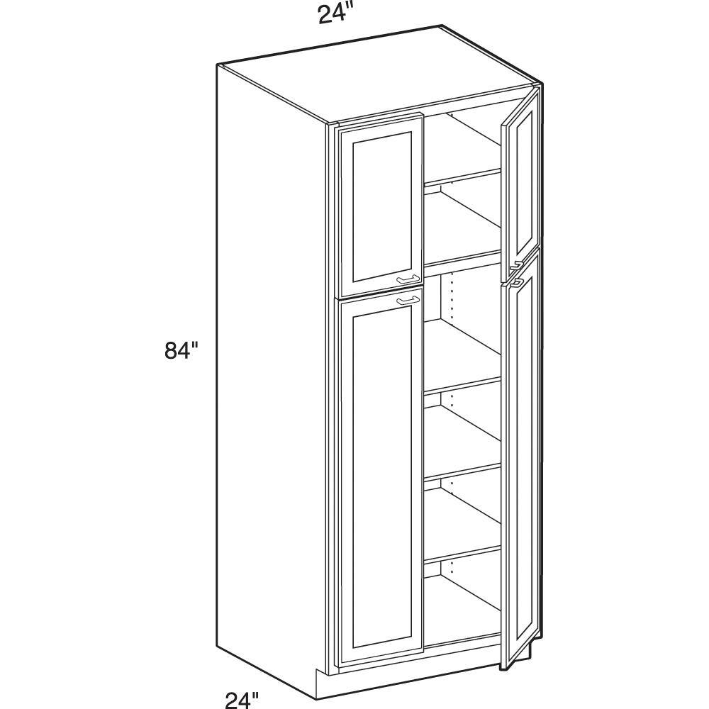 Home Decorators Collection Newport Assembled 24x84x24 in. Plywood Shaker Utility Kitchen Cabinet Soft Close in Painted Pacific White U242484-NPW