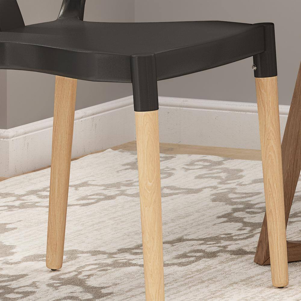 Mountfair Black and Natural Wood Dining Chair (Set of 2) 65751