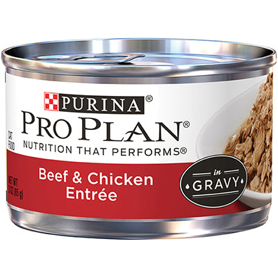 Purina Pro Plan Beef and Chicken Entrée in Gravy Canned Cat Food