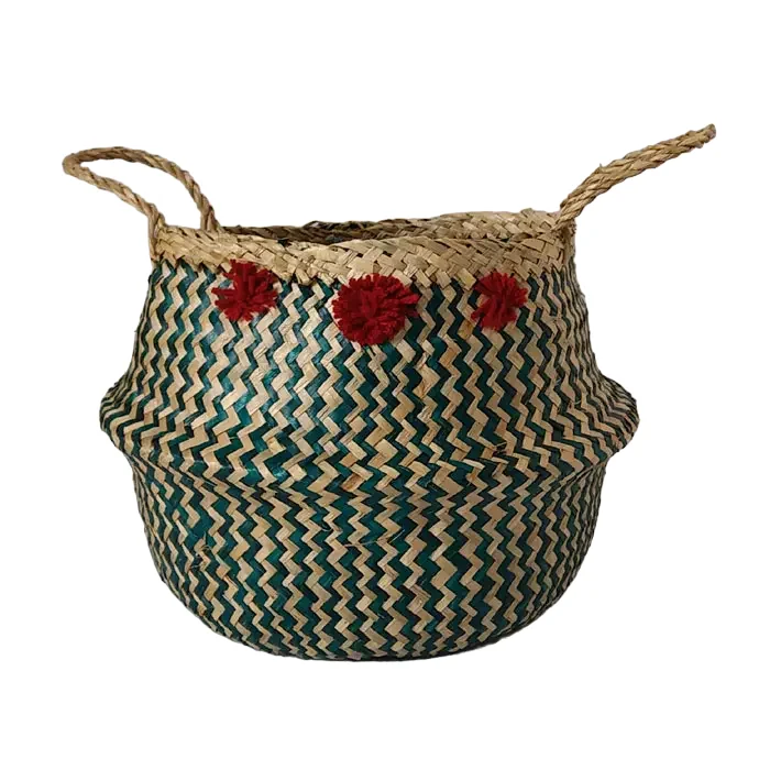 Vietnam wholesale handmade seagrass craft wicker home derco rattan houseware woven storage seagrass home planter indoor