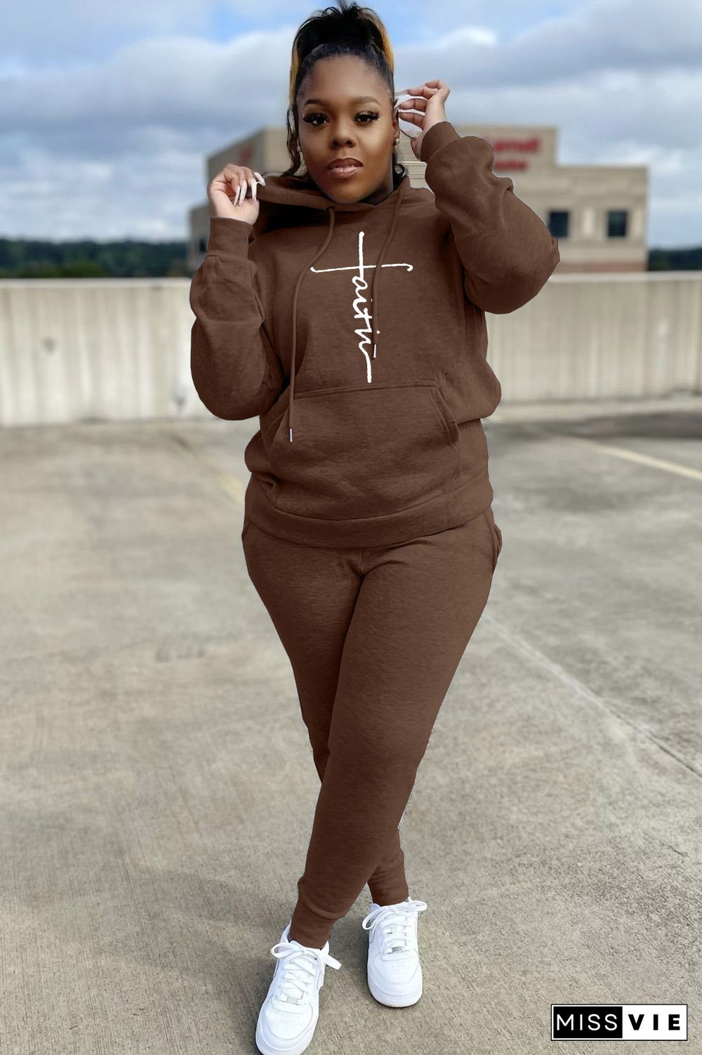 Plus Size Hoodies Sweatshirt Pants Tracksuit