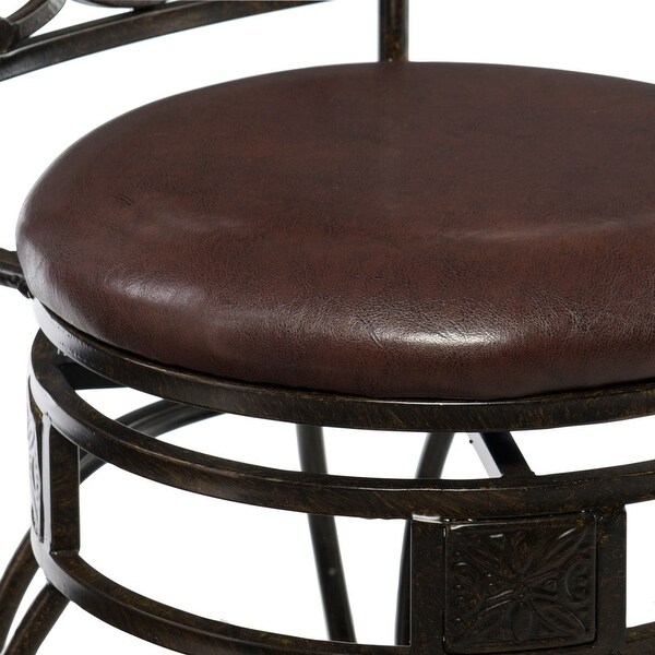 Linon Circle of Life Counter Stool with Brown PVC