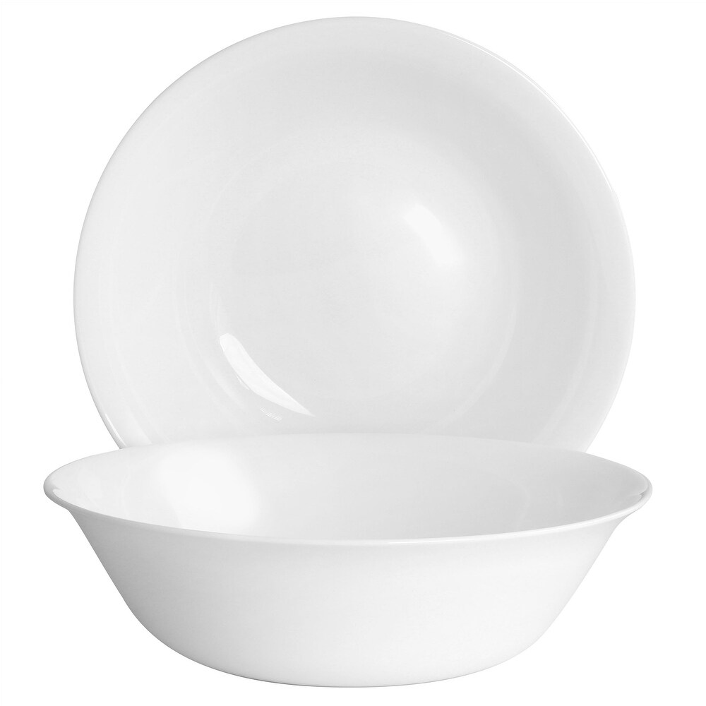 2 Piece 46 Ounce Tempered Opal Glass Serving Bowl Set