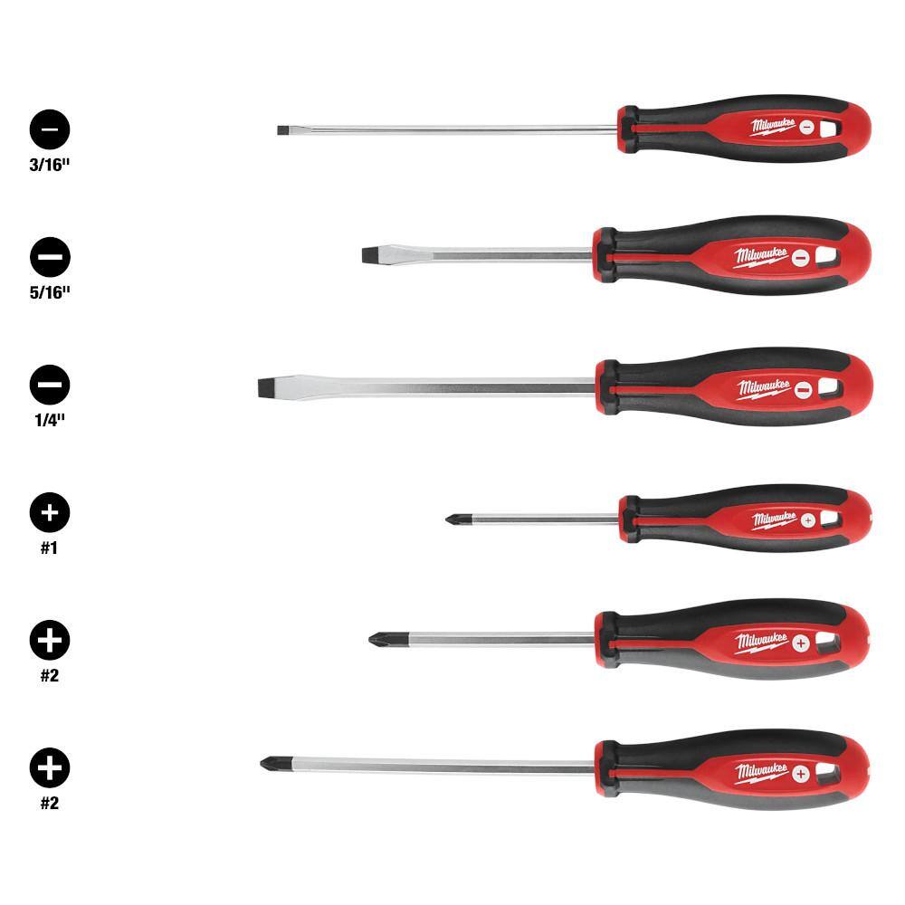 MW PhillipsSlotted Hex Drive Screwdriver Set with Tri-Lobe Handle (6-Piece) 48-22-2706