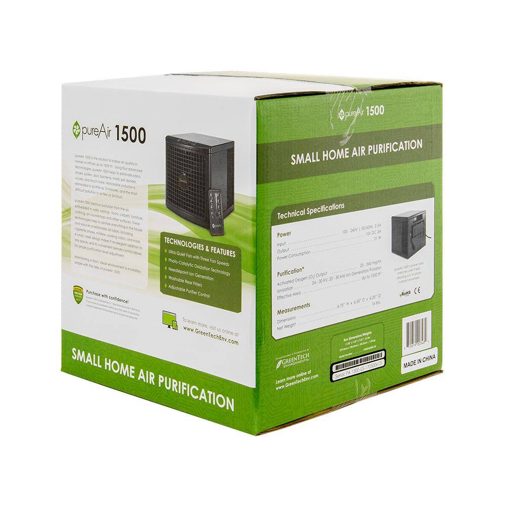 GreenTech Environmental Home Air Purifier 4-Powerful Technologies 1500 ft. of Coverage pureAir 1500