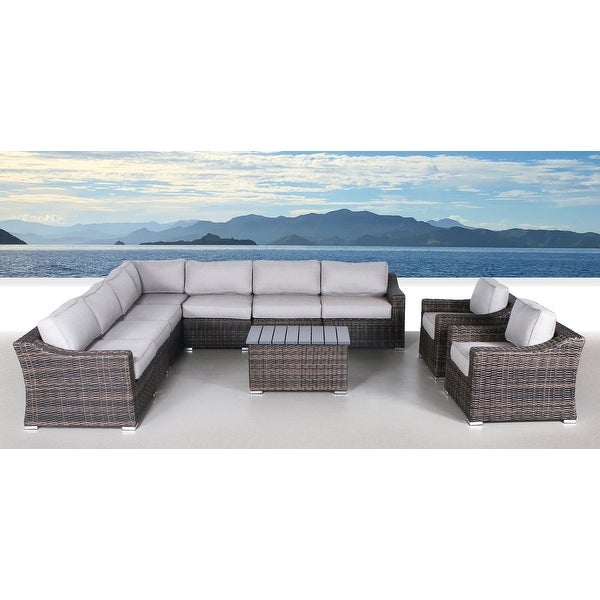 10 Piece Sectional Seating Group with Cushions - Overstock - 27901266