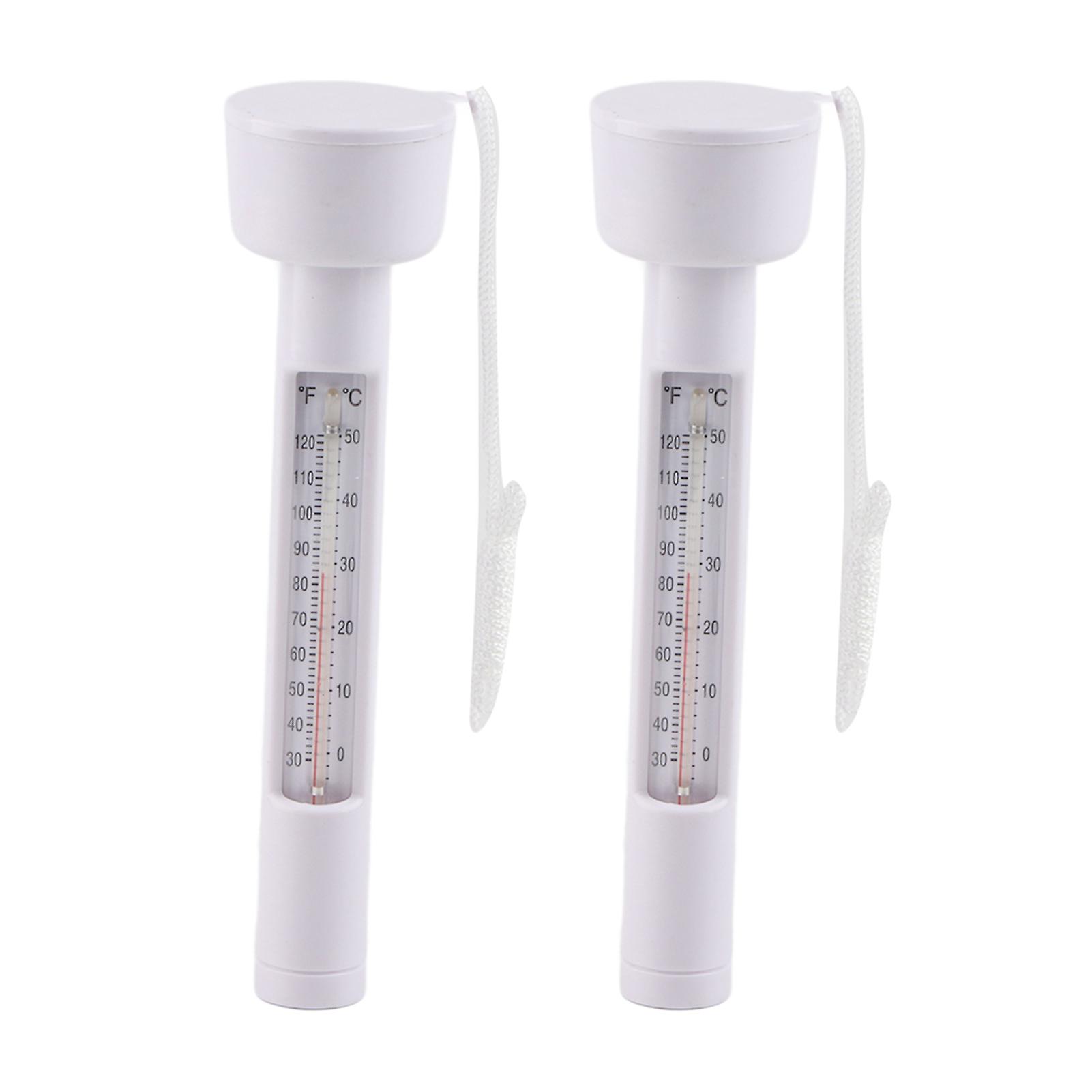 2pcs High Quality Compact Lightweight Swimming Pool Water Temperature Meter Float Thermometerwhite