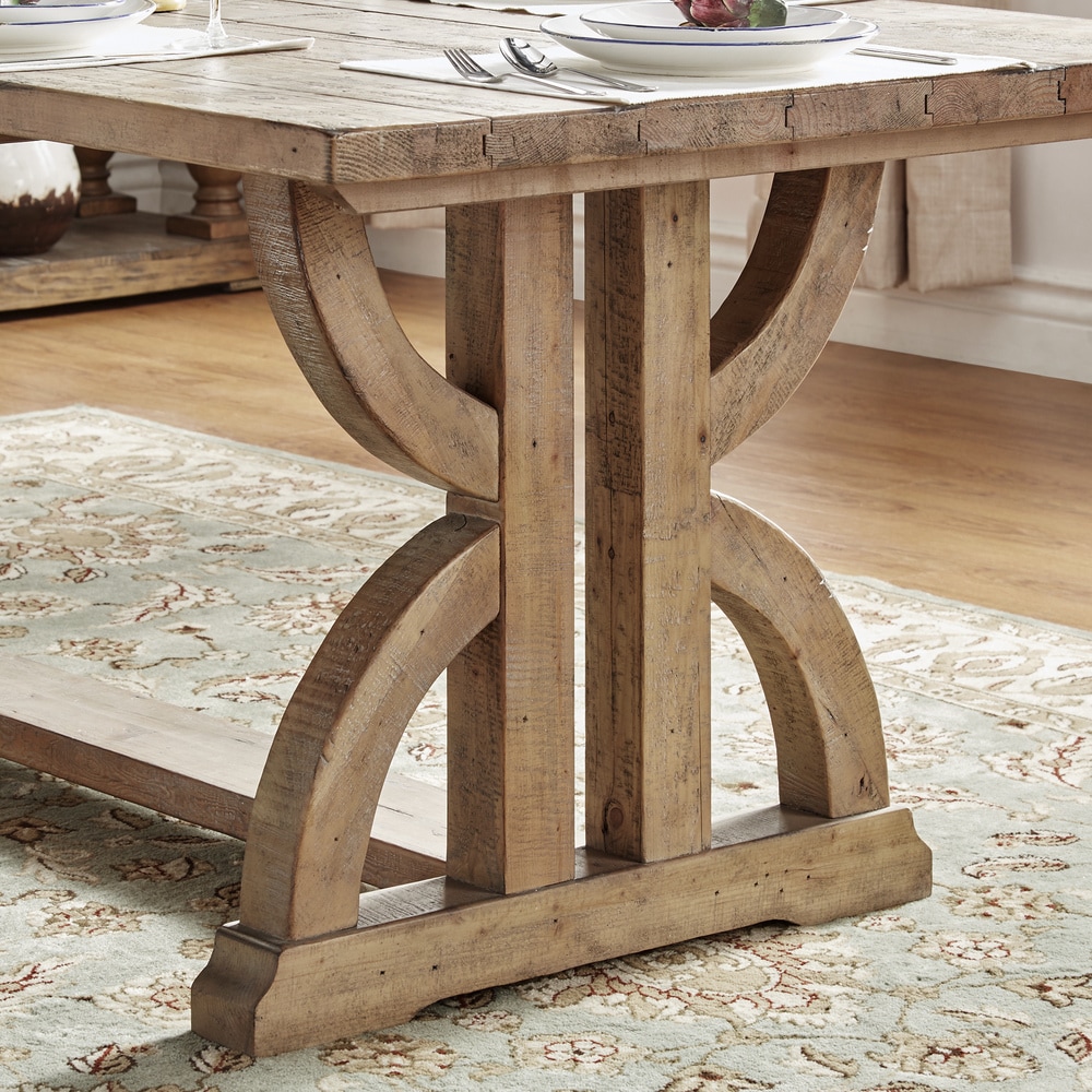 Paloma Reclaimed Wood Rectangular Trestle Table by iNSPIRE Q Artisan   Brown