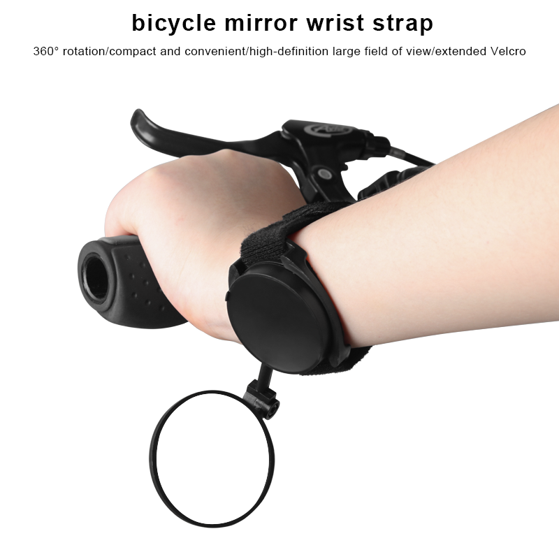 RIDERACE Rearview Mirror With Wristband 360 Degrees Rotating Adjustable MTB Bike Wrist Band Rear View Mirrors Cycling Equipment