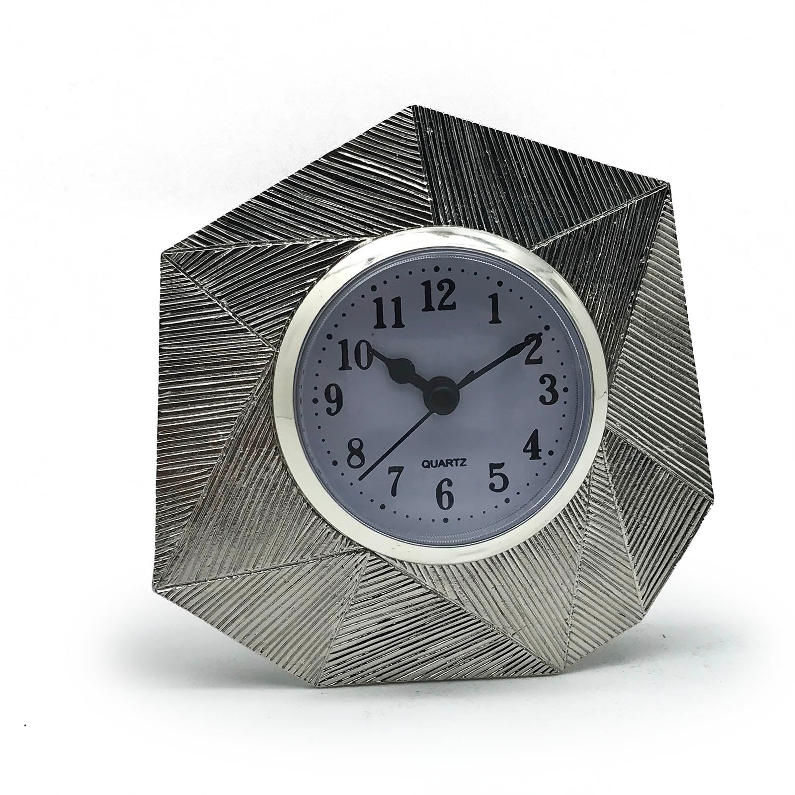 Handmade Zinc Desk Clock Chrome 48309A000