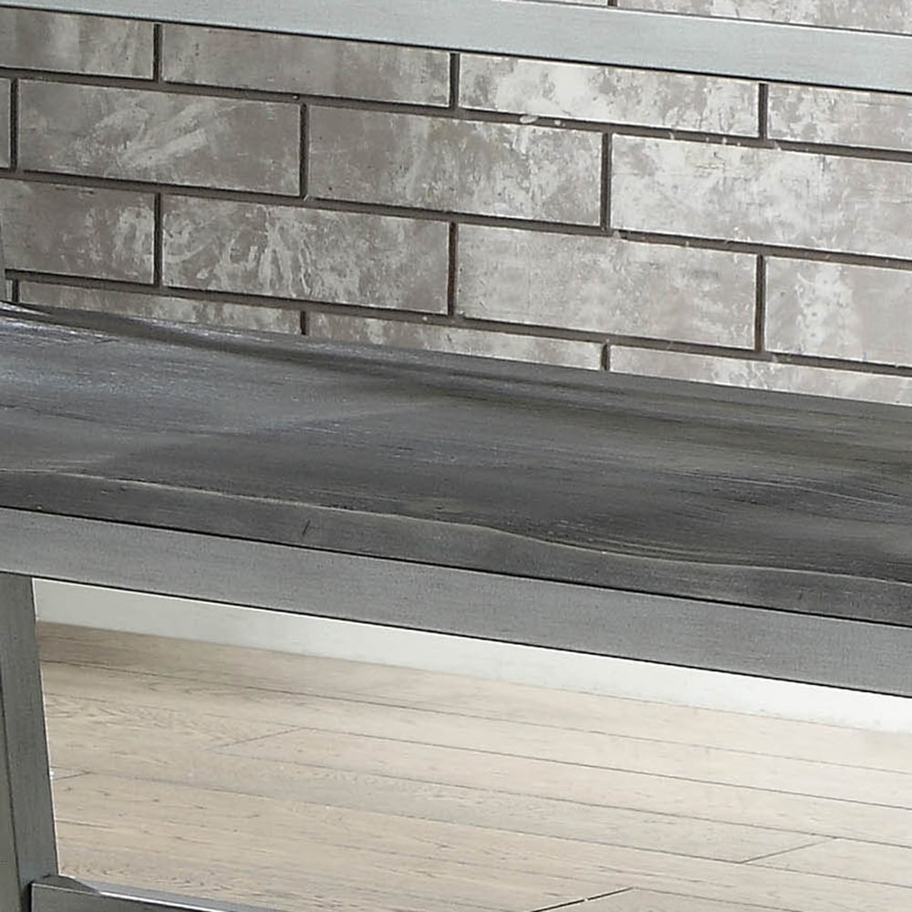 Traw Industrial Matte Black Metal Dining Bench by Furniture of America