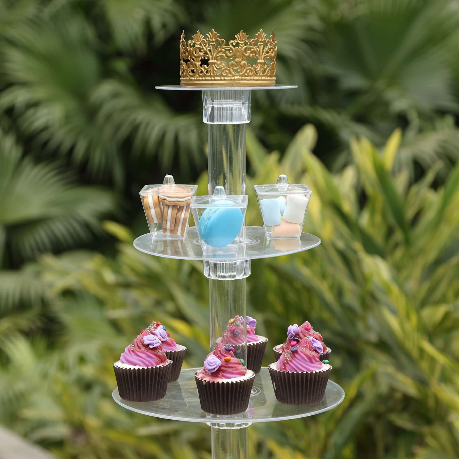 6-Tier Clear Acrylic Cupcake Tower Stand, Dessert Holder Display 33