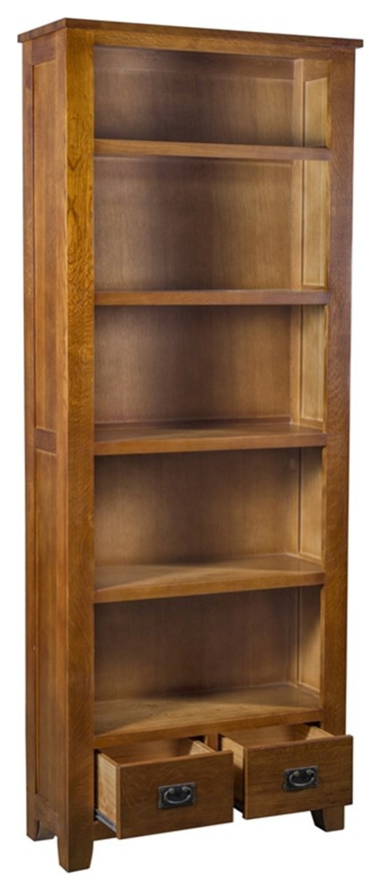 Crafters and Weavers Arts and Crafts 31.5 quotWood Open Shelf Bookcase in Cherry   Craftsman   Bookcases   by Homesquare  Houzz