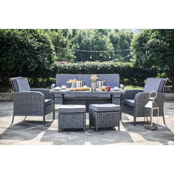 PATIO FESTIVAL 6Piece Cushioned Conversation/ Dining Set