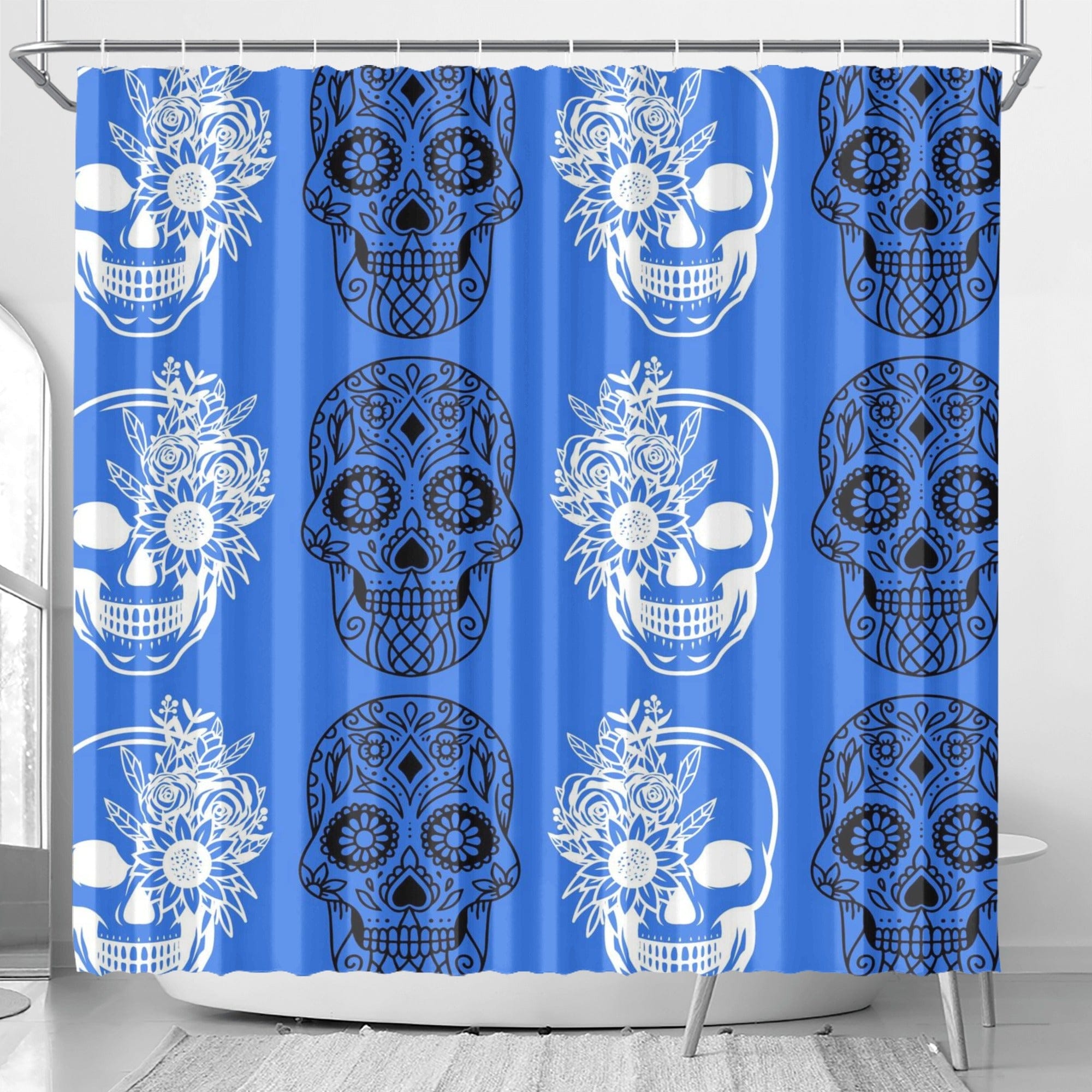 Blue Skulls Shower Curtain