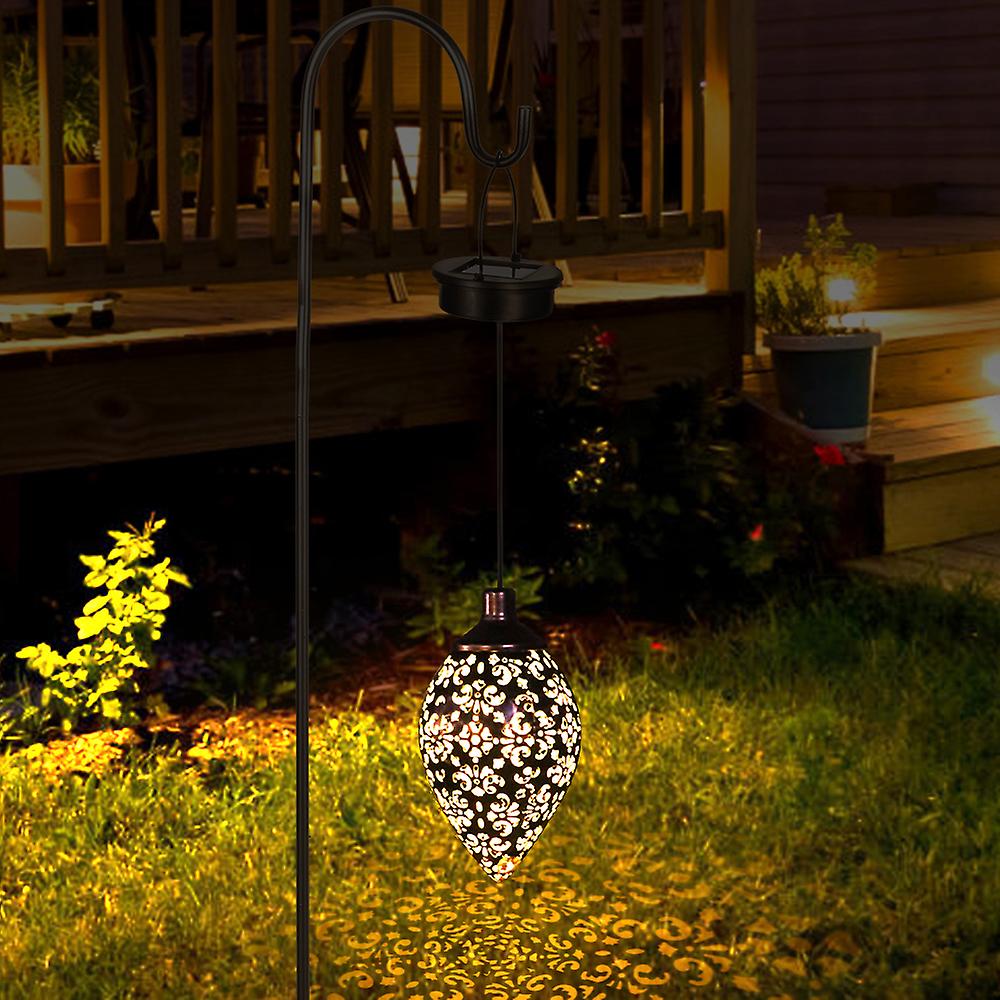 Dc1.2v 0.065w Ip44 Water-resistant Solar Powered Lamp Hanging Led Ceiling Light Built-in 600mah Rechargeable Battery Olive Metal Decorative Lighting L