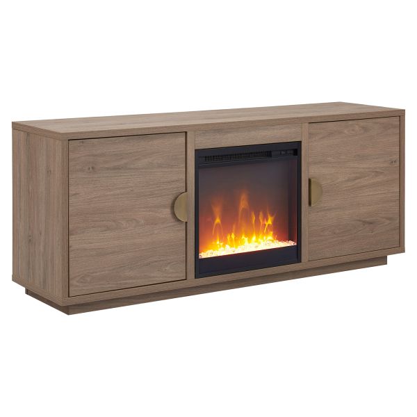 Dakota Rectangular TV Stand with Crystal Fireplace for TV's up to 65