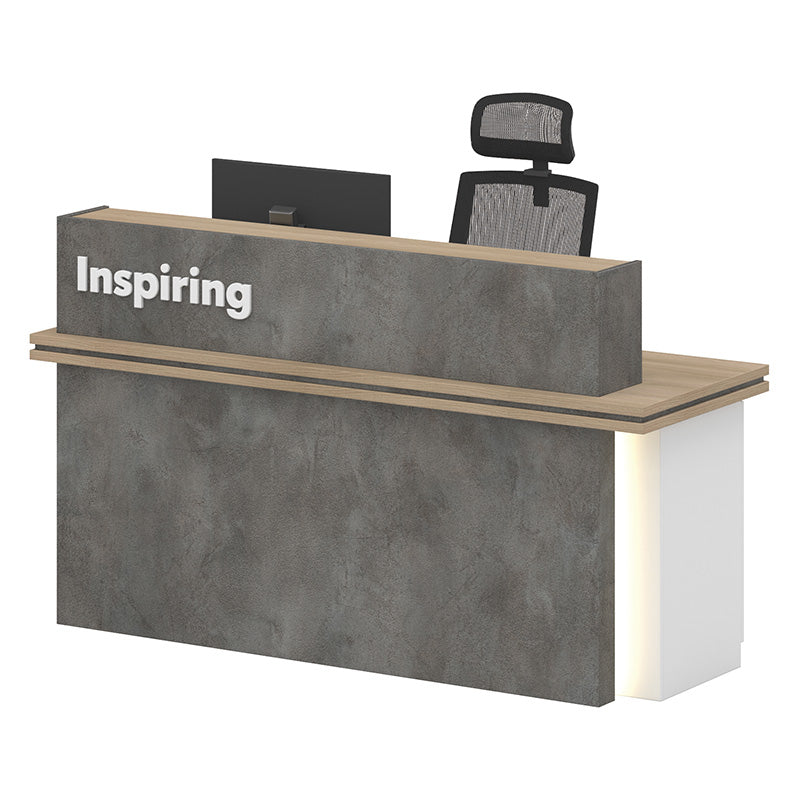 JARIN  Reception Desk 1.8M Right Panel - Carbon Grey & White Colour