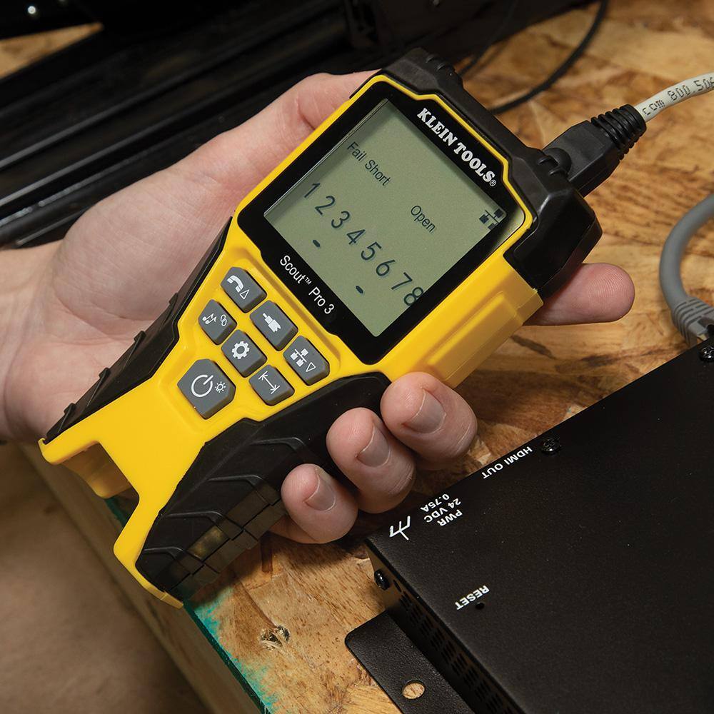 Klein Tools Cable Tester Kit with Scout Pro 3 Tester Remotes Adapter Battery and Combination Radial Stripper M2O41520KIT