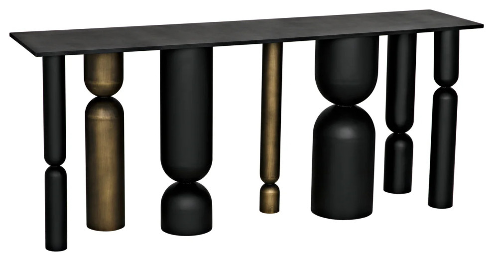 Noir Furniture Figaro Console  Black and Brass Finish   Contemporary   Console Tables   by GwG Outlet  Houzz