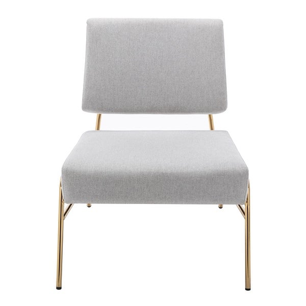 Metal Frame Slipper Chair， Armless Accent Chair Chair for Living Room， Bedroom， Home Office